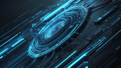 Cybernetic Core: Blue Tech Abstract