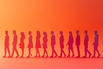 Diverse Group Walking Towards a Bright Future