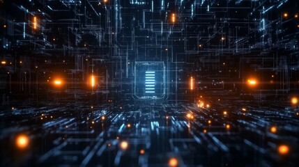 Obraz premium Abstract Digital Circuit Technology Design