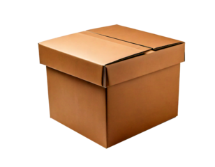 Broun Cardboard box is sitting isolated on transparent background and white background