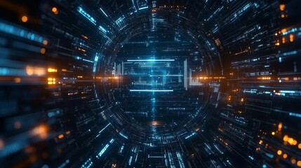 Obraz premium Abstract Futuristic Data Tunnel Design