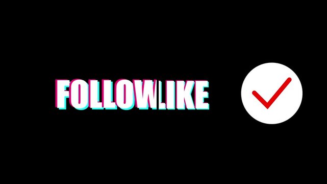 Follow. Like. Abstract animation movie in the style of a popular social network.  For use in slideshows, social media posts, live broadcasts, short films. Flat style. Video