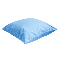 Soft blue pillow resting on a surface, ideal for comfort and relaxation