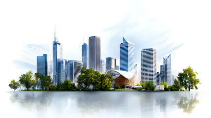 Dynamic urban landscape handdrawn pencil sketch of a modern city skyline architectural art urban environment artistic perspective