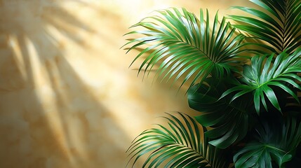Fototapeta premium Palm leaves botanical nature illustration high resolution picture