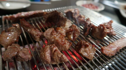 Chinese food. Grilled lamb ribs.