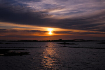 Sunset at the island Smoela, Norway