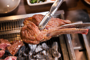 Chinese food. Grilled lamb ribs.