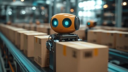 Automated Warehouse: Robots Handling Packages