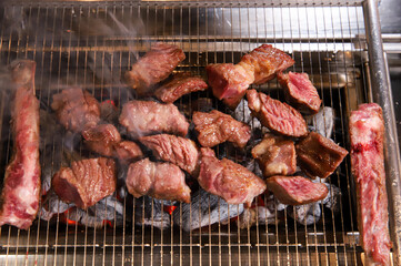 Chinese food. Grilled lamb ribs.