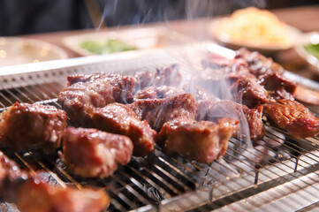 Chinese food. Grilled lamb ribs.