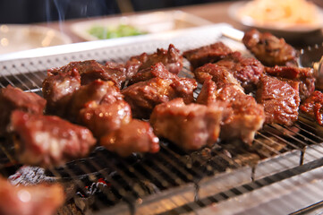 Chinese food. Grilled lamb ribs.