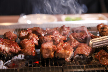 Chinese food. Grilled lamb ribs.