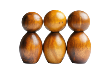 Three wooden figurines, symbolizing unity and diversity, display a warm and inviting aesthetic in a minimalist design.