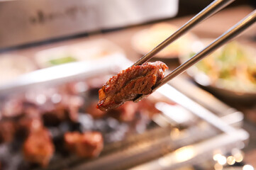 Chinese food. Grilled lamb ribs.