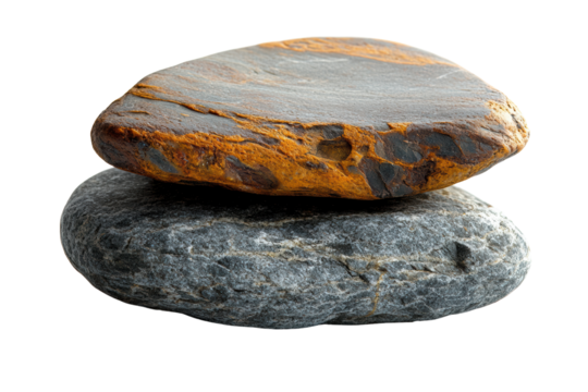 Two stunning rocks with unique textures and colors stacked together, showcasing the beauty of nature's formations.