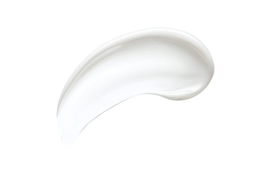 White tube of cream is shown with a white background, isolated