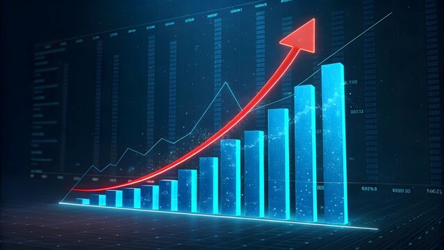 Financial growth metrics business analysis data visualization digital environment strategic insights on money management