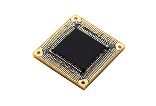 Computer microchips technology isolated on transparent background