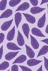 Obraz premium Mint foliage seamless set icon. Repeating leaf design on pale green background, ideal for organic themes, eco-friendly packaging, wellness branding, nature-inspired decoration.