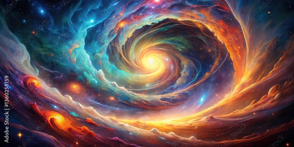 Aufkleber cosmic swirl a vibrant nebula with swirling colors and celestial formations creating a breathtaking 