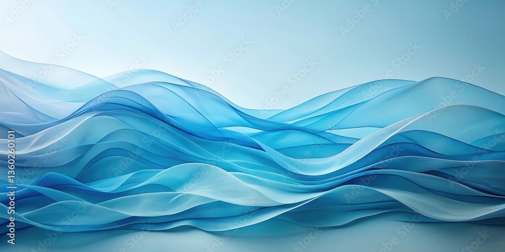 Aufkleber abstract blue wave pattern design, serene and elegant swirls of fabric