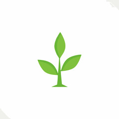 Fototapeta premium Simple Green Plant Sprout Icon Vector Illustration. vector image