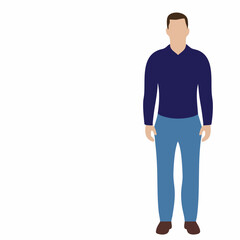 Fototapeta premium Faceless man in long sleeve shirt and pants. vector image
