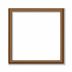 Empty Wooden Picture Frame Illustration. vector image
