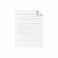 Blank Lined Paper Sheet Illustration. vector image