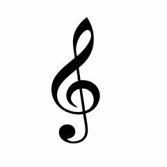 Fototapeta premium Black Treble Clef Music Note Symbol Vector Graphic. vector image