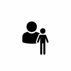 Fototapeta premium Adult and Child Icon Silhouette. vector image