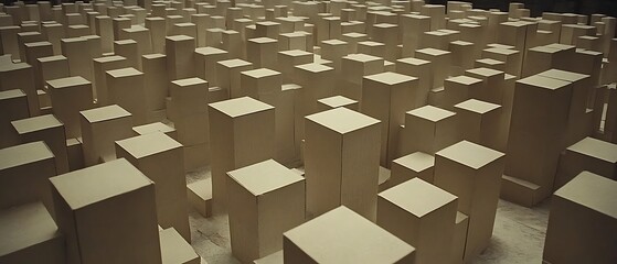 Beige Cube Cityscape.