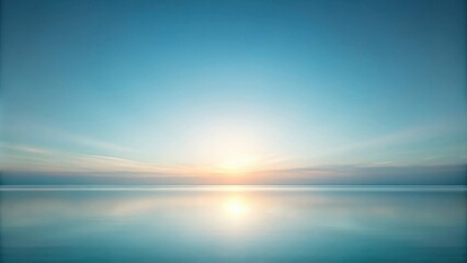 Fototapeta premium Serene Sunset Over a Calm Ocean Reflecting the Peaceful Sky