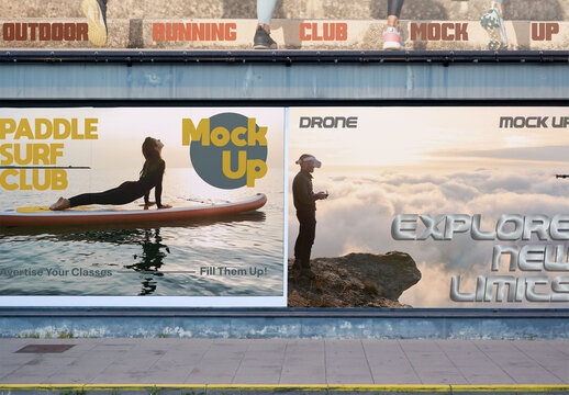 Mockup of Blank Billboards for Advertising Display