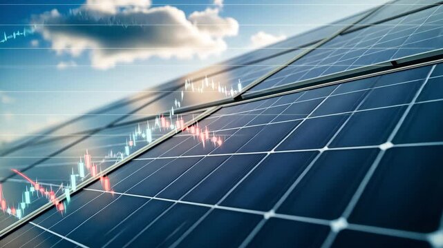 Solar Panels Under Bright Sunlight Showcasing Energy Production and Sustainable Technology Growth