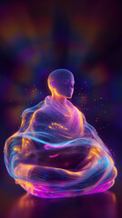 Generated illustration. monk is in prayer