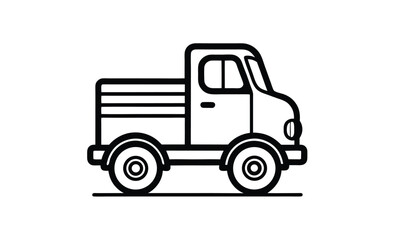 Vintage lorry truck side silhouette, the black silhouette of a vintage lorry truck a gray shadow