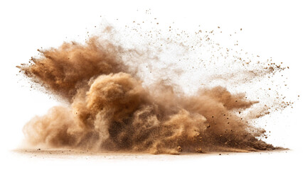 Dust, sand, soil, smoke, and cloud particles isolated on transparent background. 