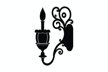 Beautiful Wall sconces silhouette Vector illustration