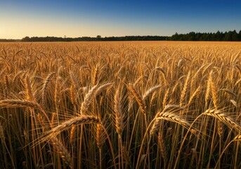 Nature’s golden bounty: a wheat field shimmering in the warm summer sunlight.