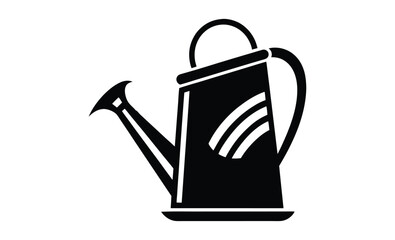 Watering can side view silhouette, Watering can icon, Watering can vector silhouette illustration