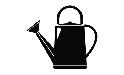 Watering can side view silhouette, Watering can icon, Watering can vector silhouette illustration