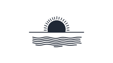 Sunrise over water with waves for a tranquil landscape view