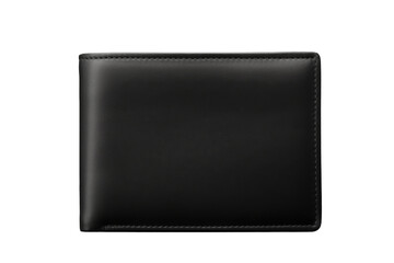 Black leather wallet isolated on transparent background
