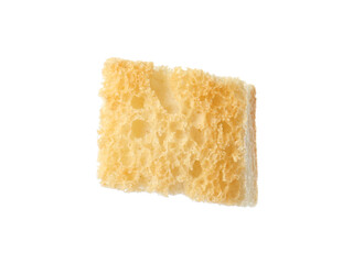 One delicious crispy crouton isolated on white