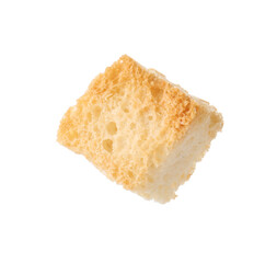 One delicious crispy crouton isolated on white