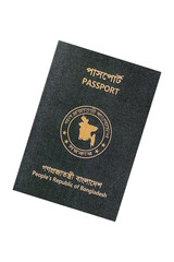 International passport of a citizen of Bangladesh on a suitcase