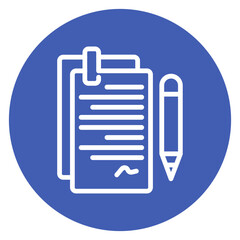 Colorful Flat Outlined Legal Agreement Icon