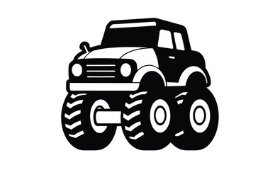Cartoon monster truck silhouette, Cartoon Monster Truck  © SilhouetteForge